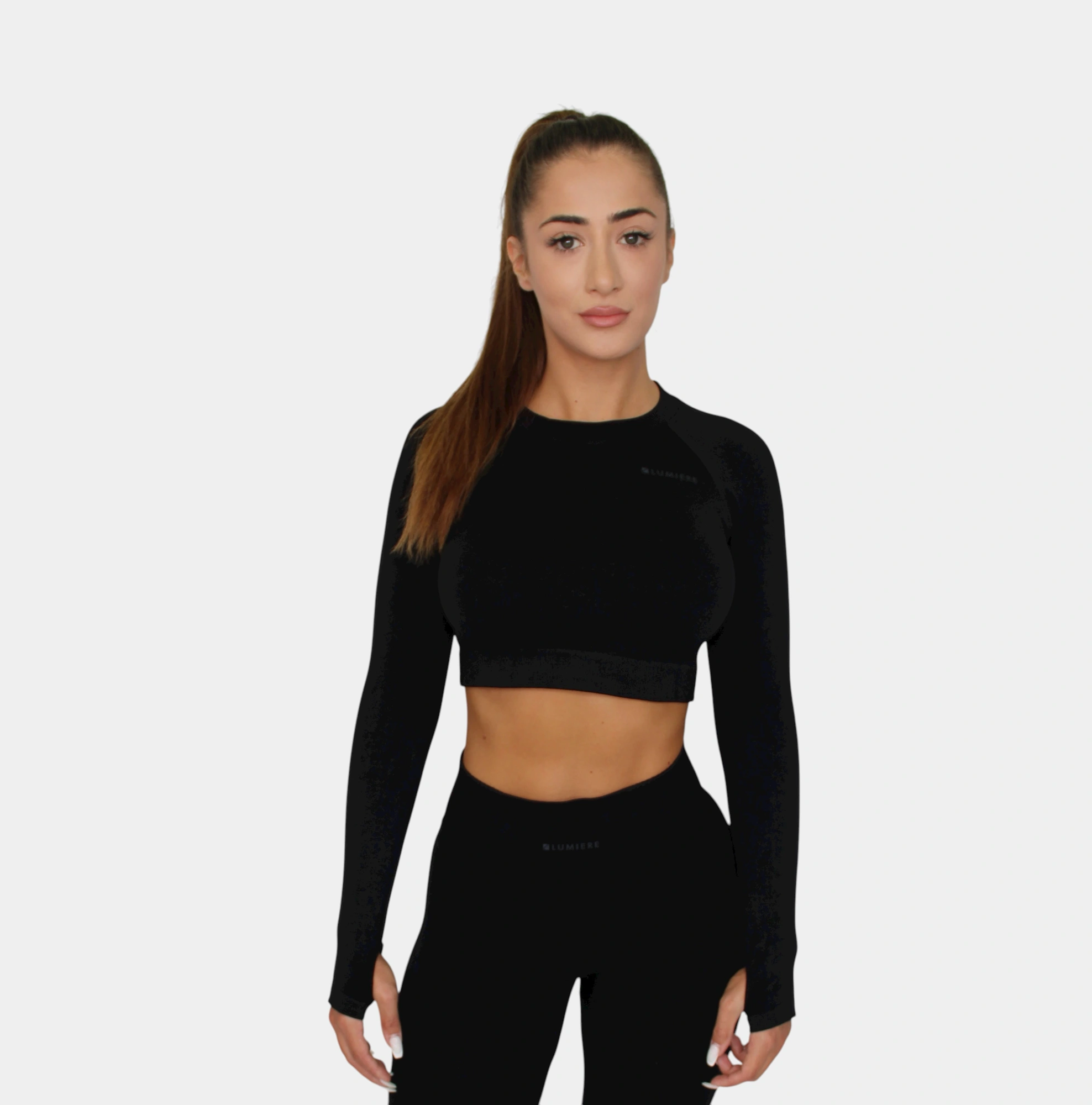 Majica za trening - Crop Plain Dugi Rukav