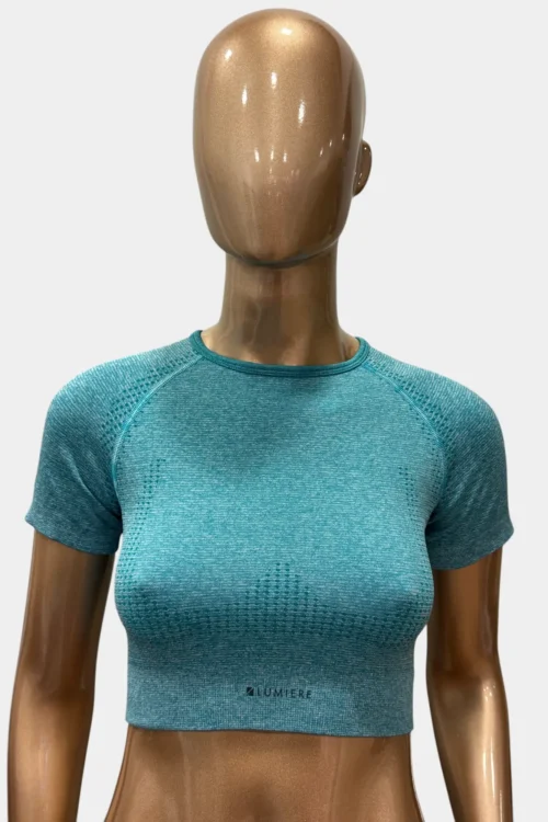 Majica-za-trening-crop-seamless-mint Majica za trening - Crop Seamless